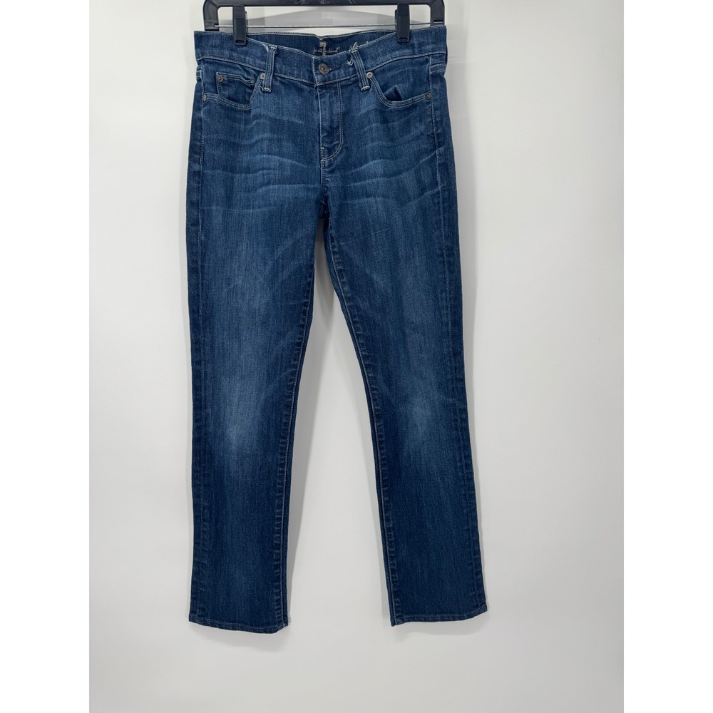 7 For All Mankind Straight Leg Jeans Dark Wash‎ Denim Woman's Size 29